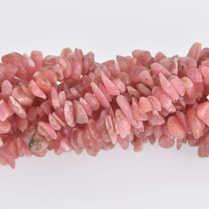 Pink Rhodochrosite Gemstone Chips Beads, nuggets, strand, gem0482
