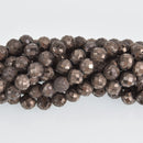 8mm Mushroom Brown DRUZY QUARTZ Round Beads, Faceted Titanium Coated Geode, full strand gem0492