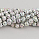 8mm Round Lava Beads Pastel Silver Aromatherapy Beads, Perfume Diffuser Essential Oil, full strand gem0505
