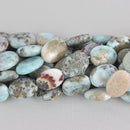 16mm NATURAL LARIMAR Oval Beads, gemtone, full strand, gem0509
