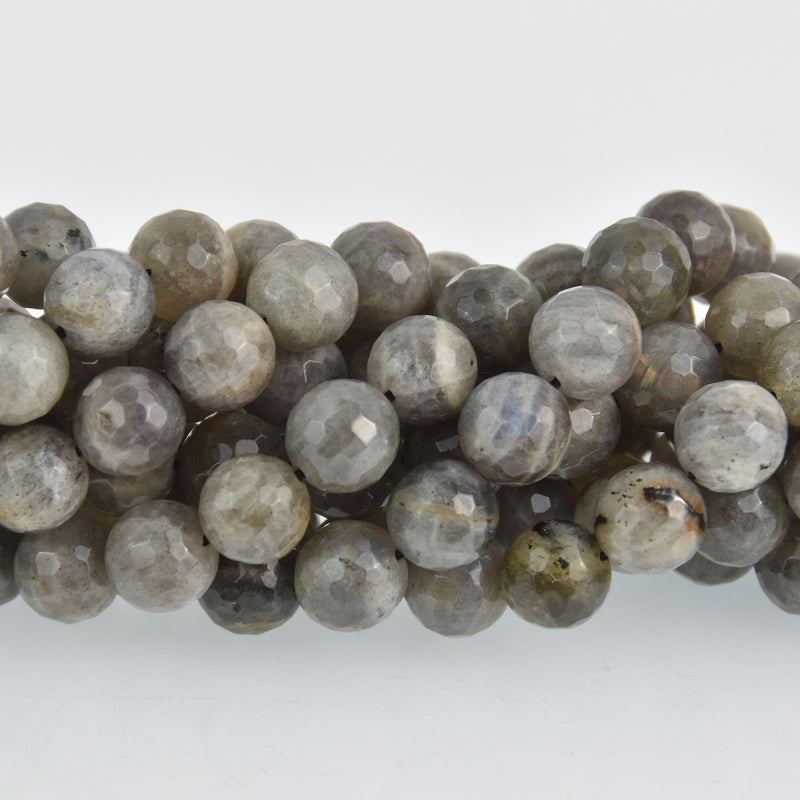 10mm Faceted LABRADORITE Round Beads, strand, gem0529