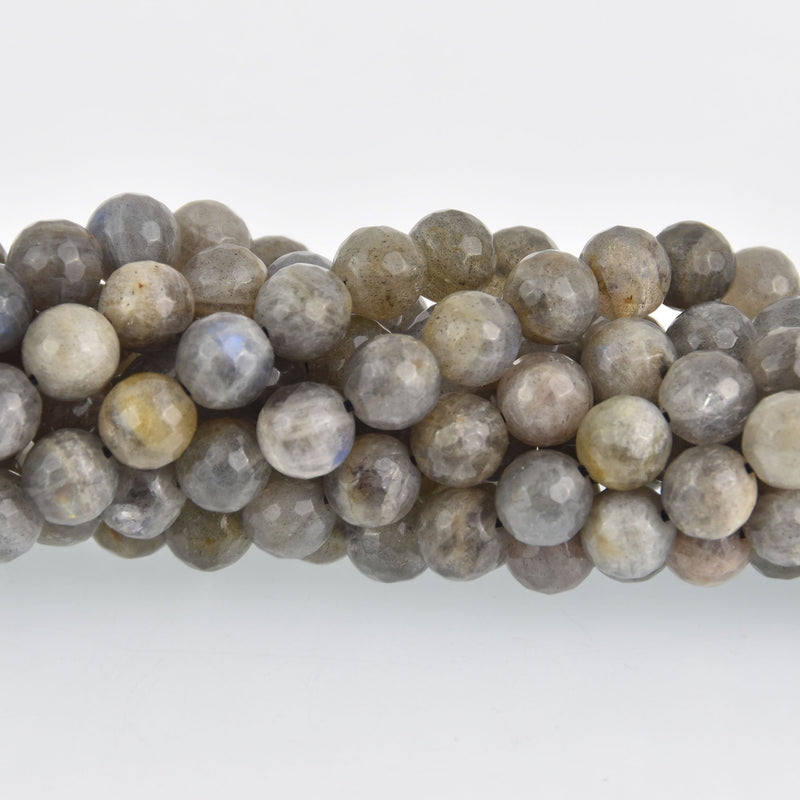 8mm Faceted LABRADORITE Round Beads, strand, gem0530