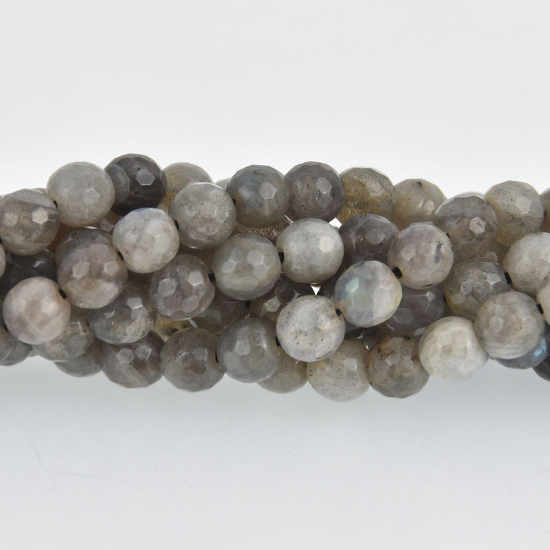 6mm Faceted LABRADORITE Round Beads, strand, gem0531