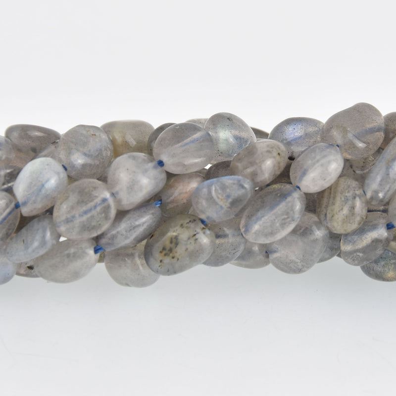 8mm to 10mm Faceted LABRADORITE Oval Nugget Beads, strand, gem0534
