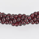 4mm Round Garnet Beads, red gemstone, half strand, gem0537