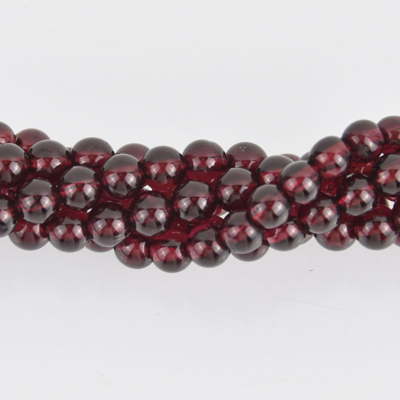 4mm Round Garnet Beads, red gemstone, half strand, gem0537