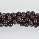 8mm Round Garnet Beads, red gemstone, half strand, gem0539