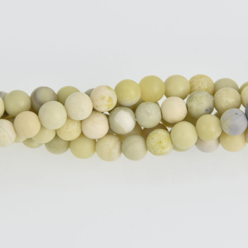 6mm Round Matte Australian Butter Jasper Beads, smooth gemstone, half strand, gem0545