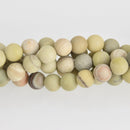 8mm Round Matte Australian Butter Jasper Beads, smooth gemstone, half strand, gem0546