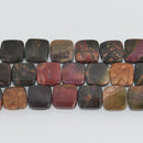 12mm Square Red Creek Jasper Beads, gemstone, half strand, gem0548