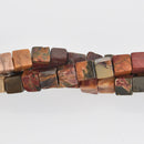 6mm Cube Red Creek Jasper Beads, gemstone, half strand, gem0549