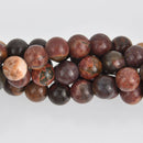 8mm Round Red Creek Jasper Beads, smooth gemstone, half strand, gem0550
