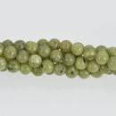 4mm Round Green Jade Beads, smooth gemstone, half strand, gem0553