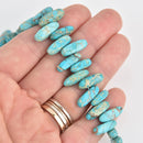 8mm Aqua Impression Jasper Stick Beads, smooth gemstone, half strand, gem0570