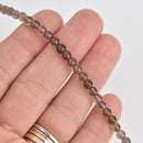 4mm Smoky Quartz Round Beads, smooth gemstone, half strand, gem0581
