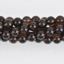 8mm Smoky Quartz Round Beads, smooth gemstone, half strand, gem0583