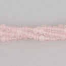 4mm Pink Rose Quartz Round Beads, smooth gemstone, half strand, gem0591