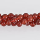 8mm Red Carnelian Round Beads, Large Hole, smooth gemstone, half strand, gem0597