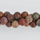 10mm Red Creek Jasper Round Beads, Large Hole, smooth gemstone, half strand, gem0603