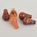 Red Agate Mala Beads, 3-hole Guru Beads, x1 bead, gem0630