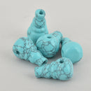 Turquoise Howlite Mala Beads, 3-hole Guru Beads, x1 bead, gem0636