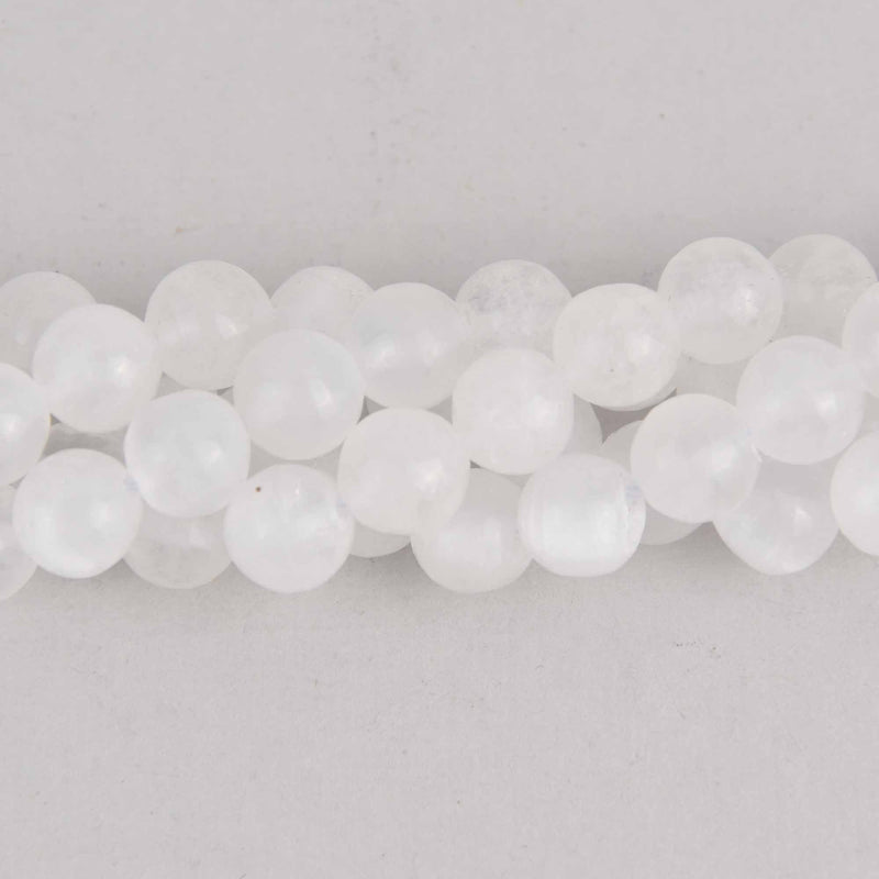 8mm Selenite Gemstone Beads, x10 beads, gem0653