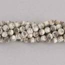 6mm Black and White Agate Beads, Matte Round, gemstone, dyed, strand, gem0657