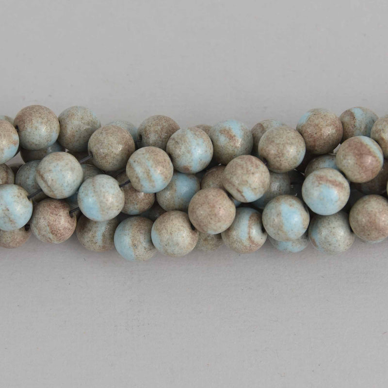 8mm Pastel Blue Round Agate Beads, gemstone, dyed, strand, gem0661