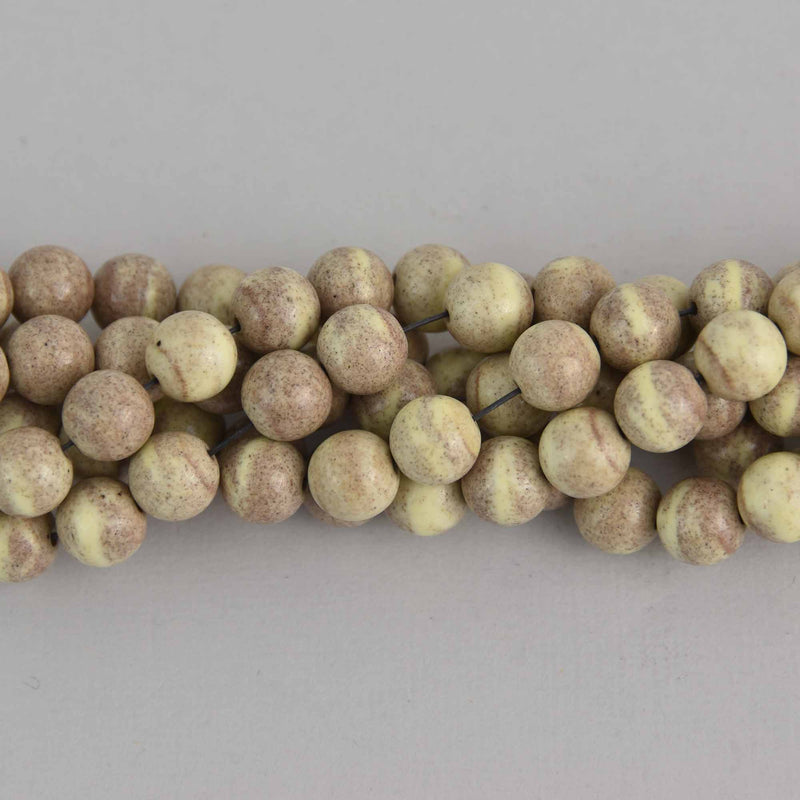 8mm Pastel Yellow Round Agate Beads, gemstone, dyed, strand, gem0662