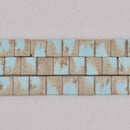 9x8mm Tile Beads, Pastel Blue 2-Hole Agate Beads, gemstone, dyed, x12 beads, gem0667