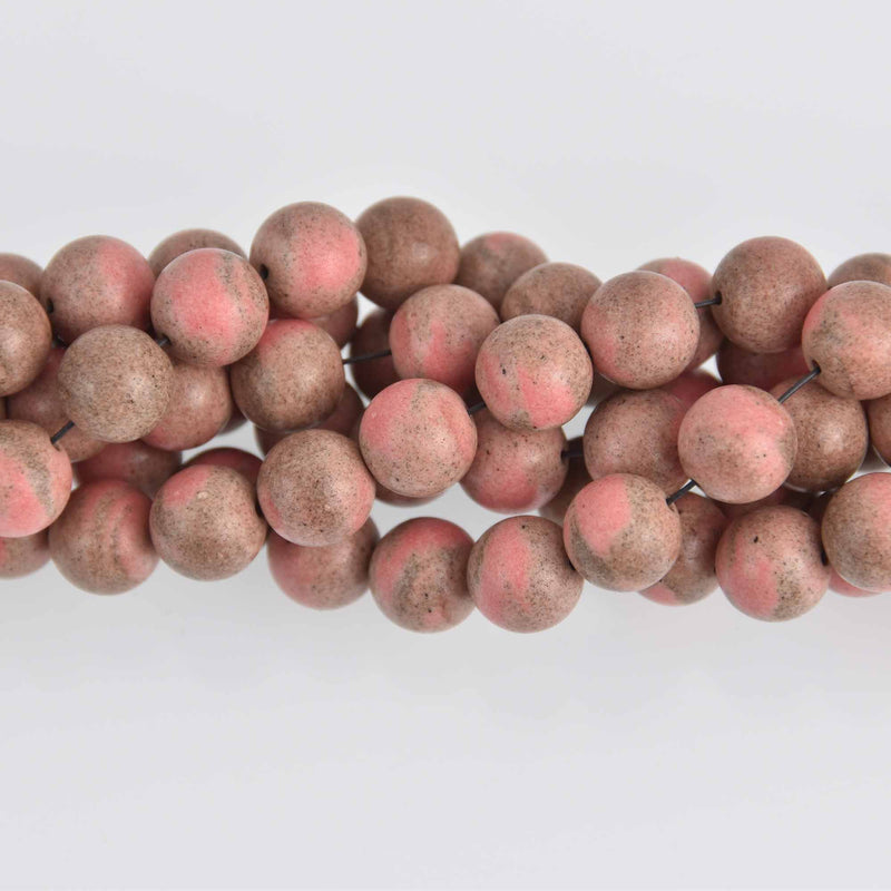 10mm Pastel Pink Round Agate Beads, gemstone, dyed, strand, gem0671