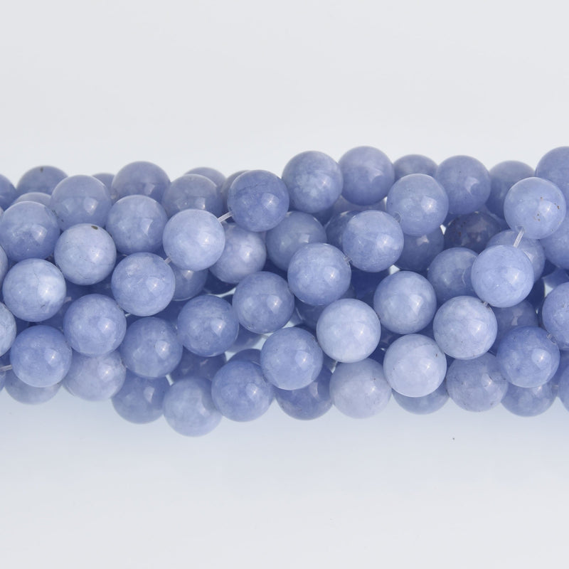 10mm Periwinkle Purple Jade Gemstone Beads, round smooth, strand, gem0682