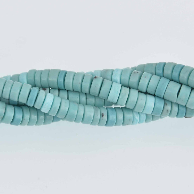 4mm HEISHI Beads, Howlite Rondelle Beads, full strand gem0685