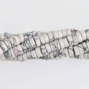 4mm HEISHI Beads, Howlite Rondelle Beads, full strand gem0686