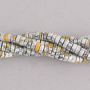 4mm HEISHI Beads, Howlite Rondelle Beads, full strand gem0688