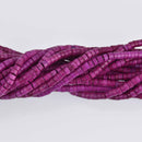 4mm HEISHI Beads, Howlite MAGENTA Rondelle Beads, strand gem0690