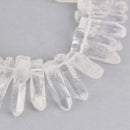 Natural QUARTZ Spike Point Dagger Crystal Beads, about 3/4" to 1-5/8" long, strand, about 52 beads, gem0691
