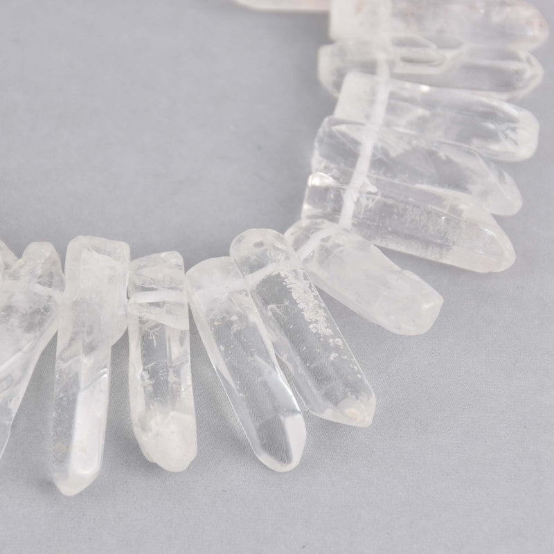 Natural QUARTZ Spike Point Dagger Crystal Beads, about 3/4" to 1-5/8" long, strand, about 52 beads, gem0691