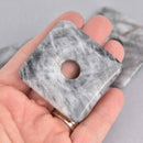 Square Donut Charms, Agate Gemstone, 2", gem0699