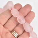 17mm Pink Rose Quartz Nugget Beads, faceted gemstone, 4 beads, gem0701