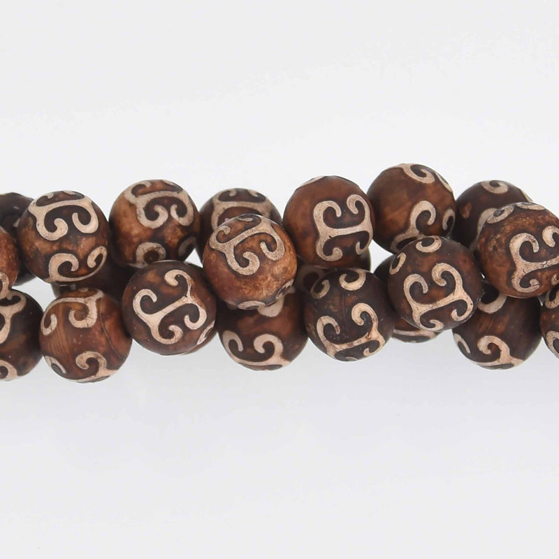 8mm Dzi Agate Gemstone Beads, Round, 20 beads, gem0709