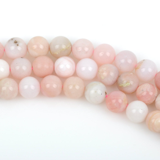 5mm PINK PERUVIAN OPAL Gemstone Beads Round, full strand, gem0720