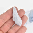 2 Blue Aura Quartz Pendant Beads, spike stick shape, top drilled, about 1.75" long, gem0724