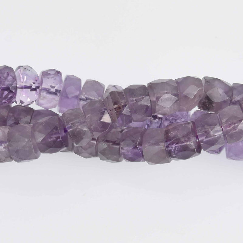 8mm Amethyst Rondelle Beads, faceted, strand, gem0728