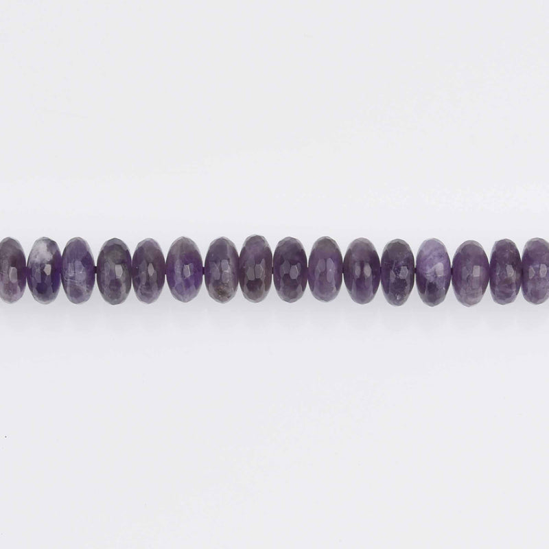 10mm Amethyst Rondelle Beads, faceted, strand, gem0729