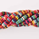 8mm HEISHI Beads, Howlite Wavy Rondelle Heishi Beads, mixed colors, strand, gem0731