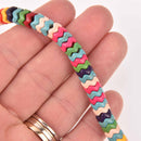 8mm HEISHI Beads, Howlite Wavy Rondelle Heishi Beads, mixed colors, strand, gem0731