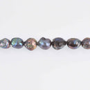 2 Large Peacock Blue Cultured Pearl Beads, 13mm to 16mm, gem0732