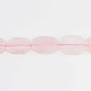 2 Pink Rose Quartz Gemstone Beads Octagon 25mm gem0733