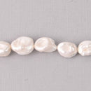 2 Large White Cultured Pearl Beads, 13mm to 16mm, gem0735